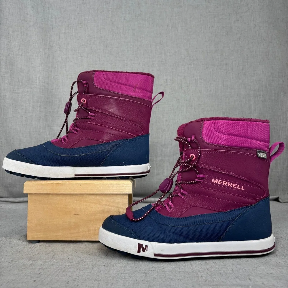 Merrell Snow Bank 2.0 Boots Waterproof Winter Boots Dark Berry Navy Big Kids 5